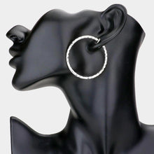 Load image into Gallery viewer, Silver 1.75 Inch Metal Hoop Clip On Earrings
