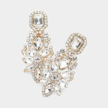 Load image into Gallery viewer, Clear Marquise Square Stone Pointed Evening Clip On Earrings

