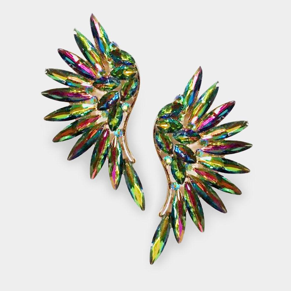 Marquise Stone Cluster Wing Clip on Earrings - Jewelry Store by Erik Rayo