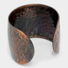 Load image into Gallery viewer, California State map Hammered Wide Metal Cuff Bracelet
