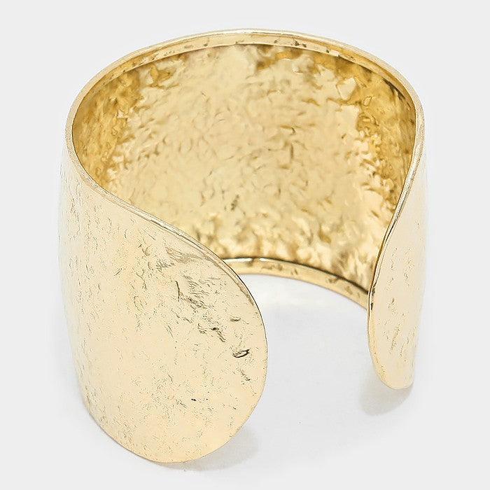 Gold California State map Hammered Wide Metal Cuff Bracelet - Jewelry Store by Erik Rayo