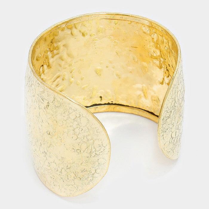 Gold Hammered metal crossed gun cuff bracelet - Jewelry Store by Erik Rayo