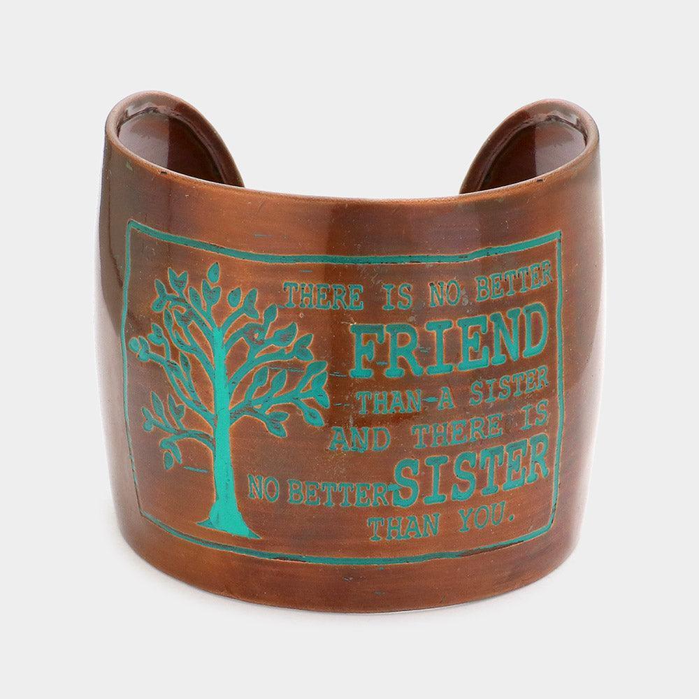 There is no better friend.. tree of life _ hand made metal cuff bracelet - Jewelry Store by Erik Rayo