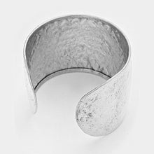Load image into Gallery viewer, Silver South Carolina State Map Hammered Wide Metal Cuff Bracelet
