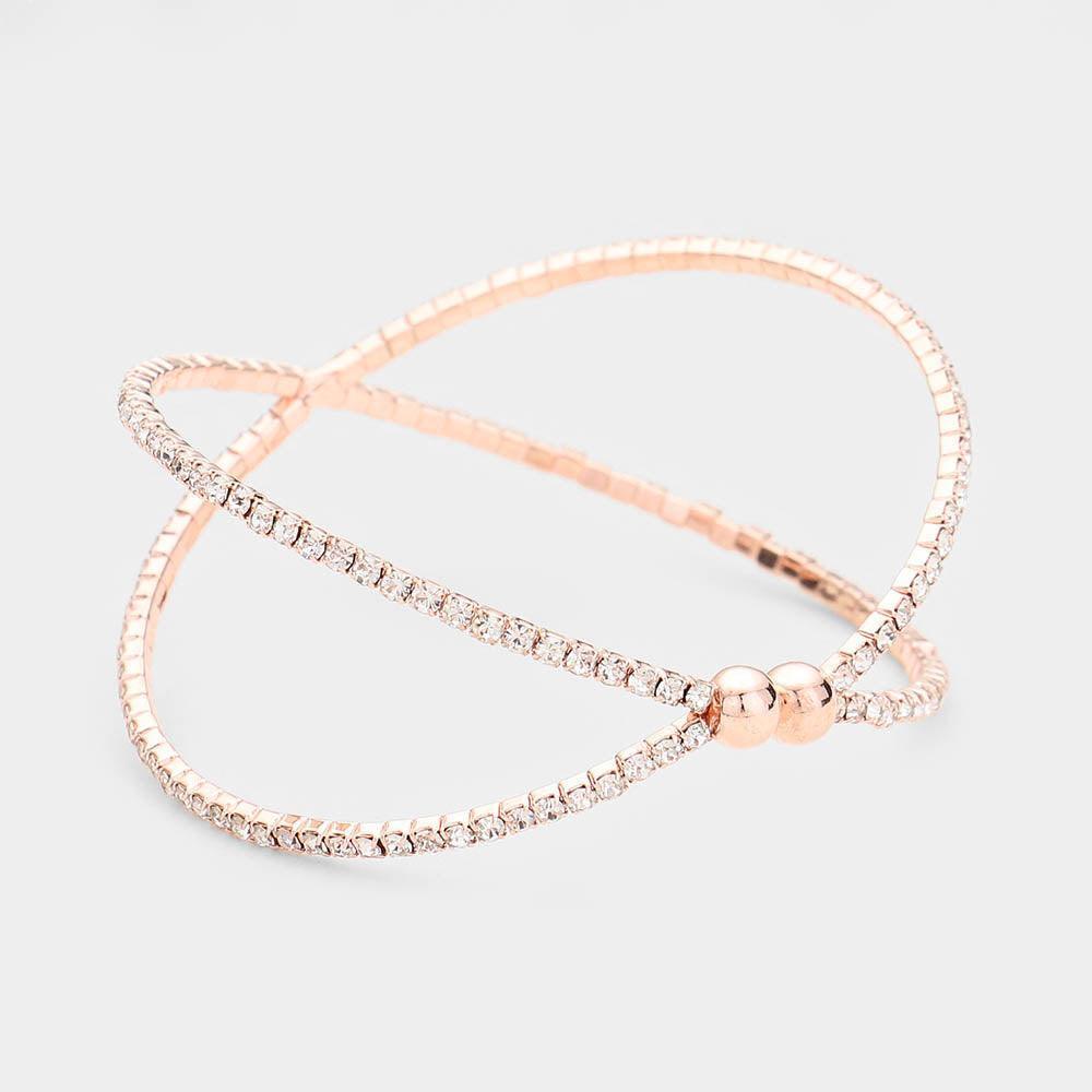 Clear Rhinestone Cuff Evening Bracelet - Jewelry Store by Erik Rayo