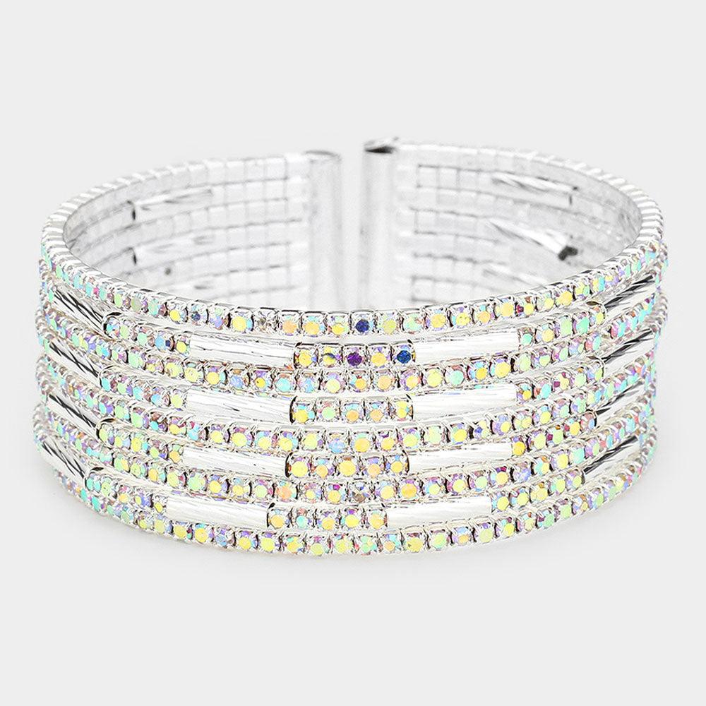 Silver Rhinestone Cuff Bracelet - Jewelry Store by Erik Rayo