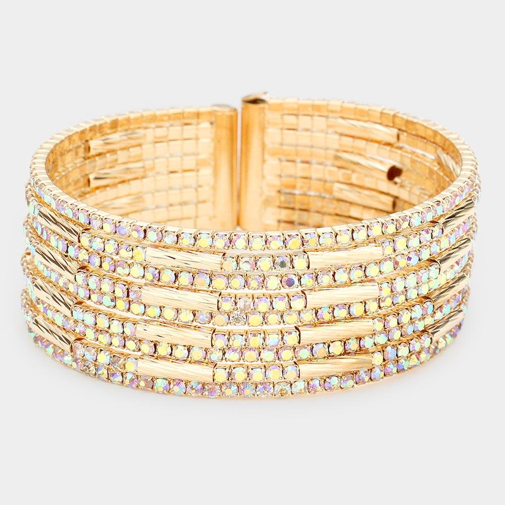 Gold Rhinestone Cuff Bracelet - Jewelry Store by Erik Rayo