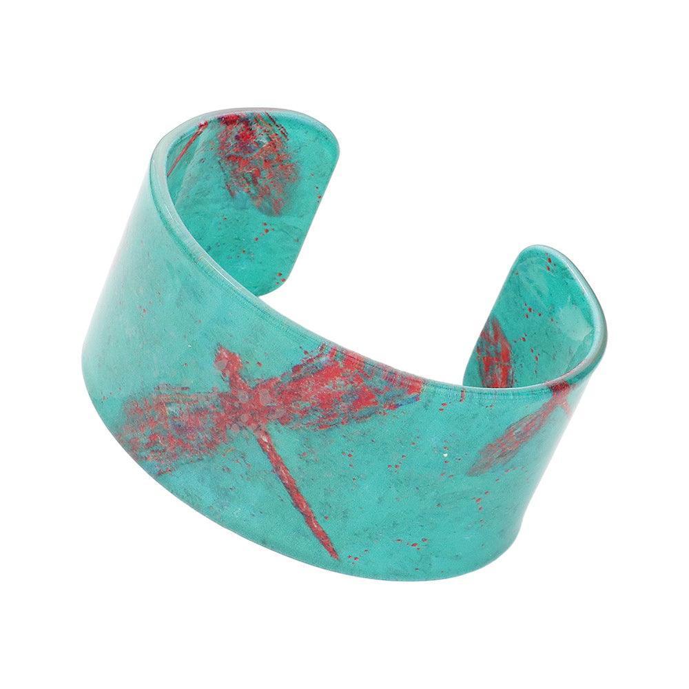 Dragonfly Printed Acrylic Cuff Bracelet - Jewelry Store by Erik Rayo