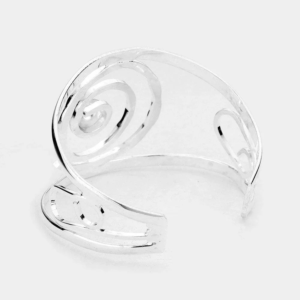 Two Tone Swirl Metal Cuff Bracelet - Jewelry Store by Erik Rayo