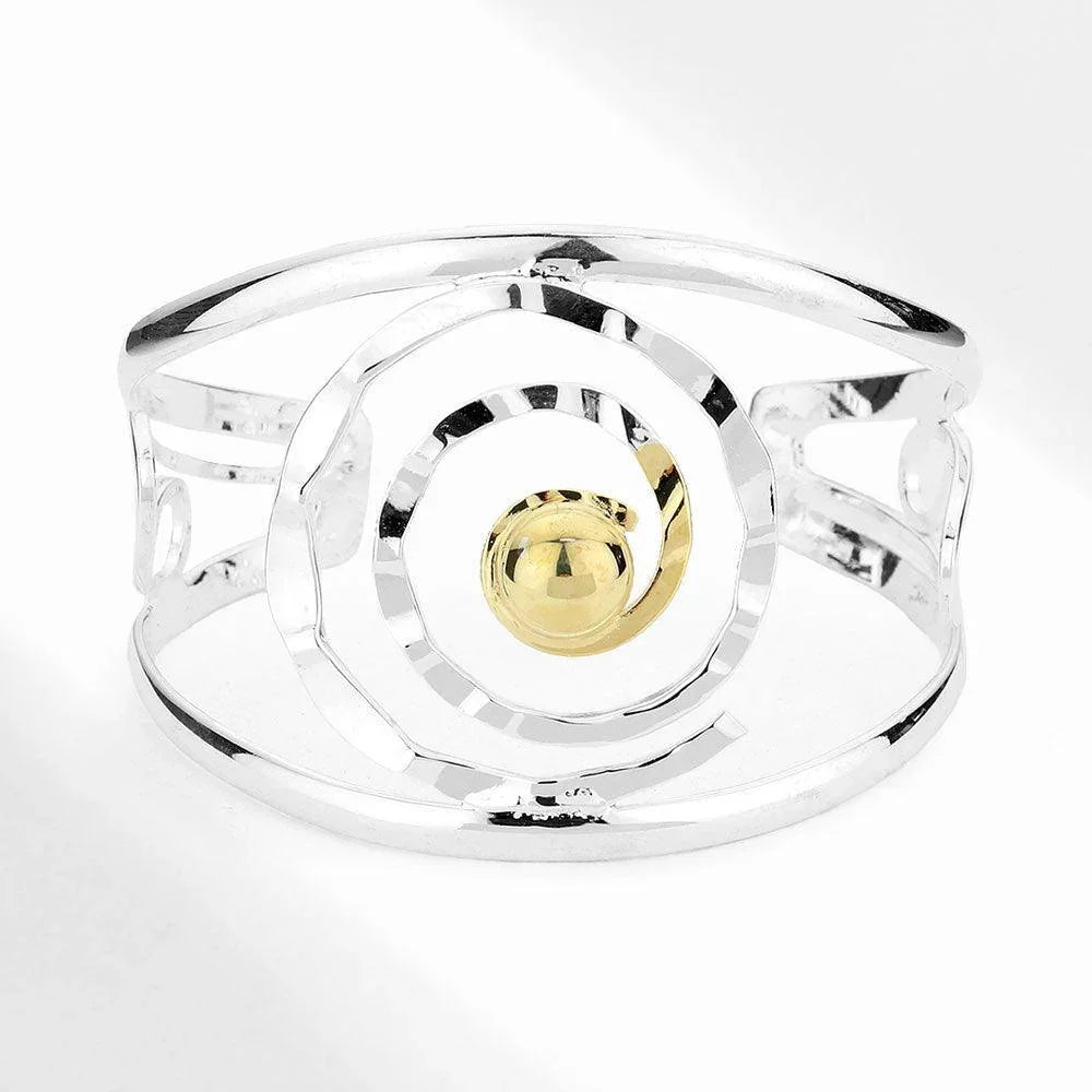 Two Tone Swirl Metal Cuff Bracelet - Jewelry Store by Erik Rayo