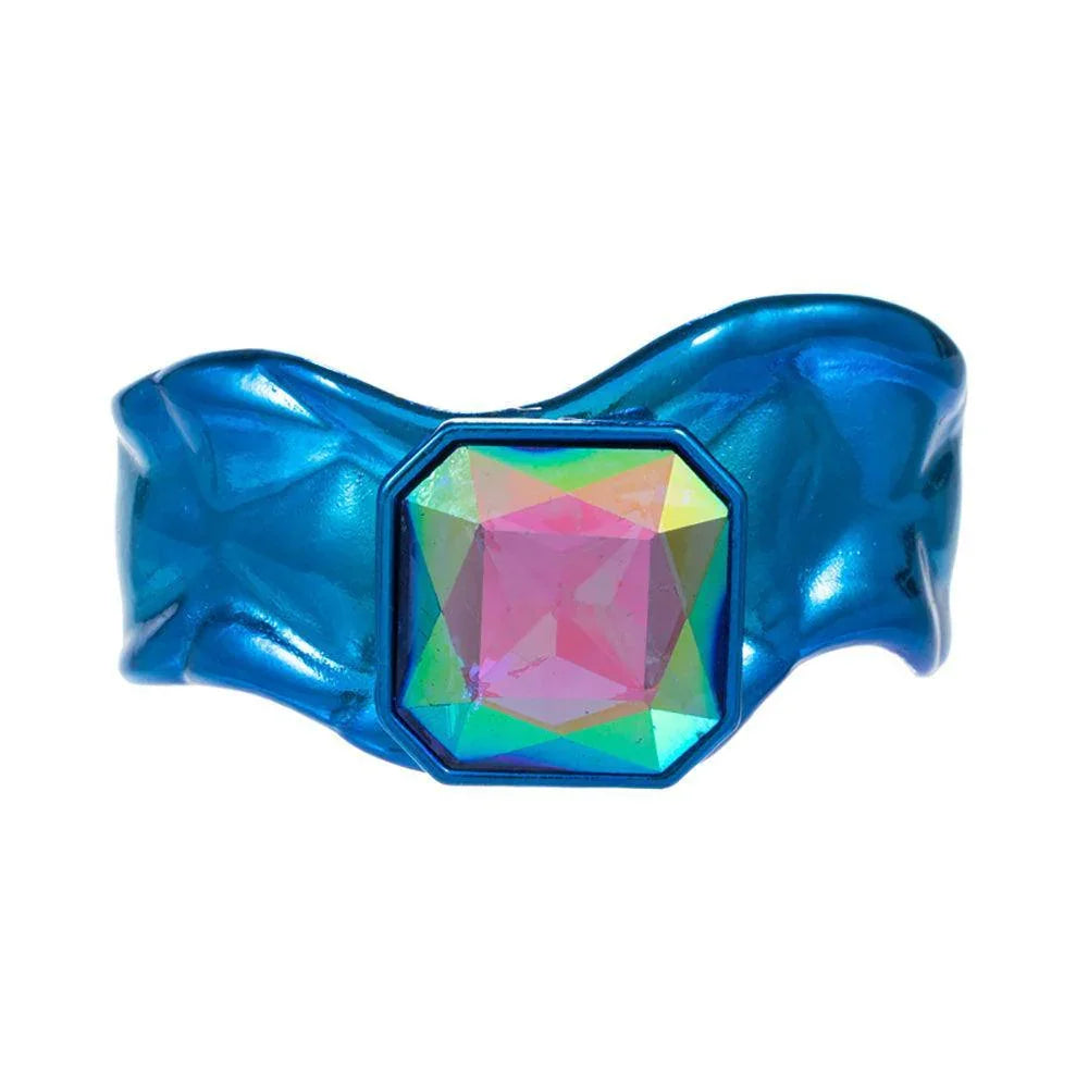 Blue Octagon Stone Aceented Cuff Bracelet - Jewelry Store by Erik Rayo