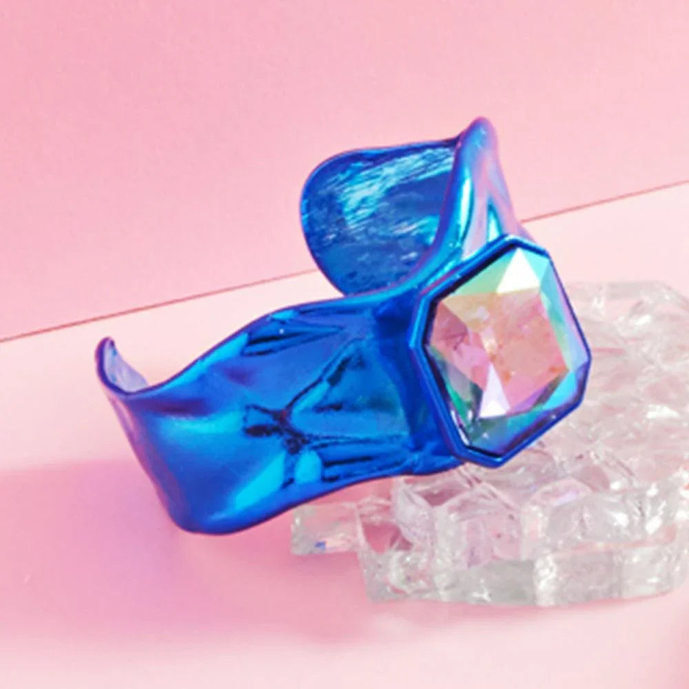 Blue Octagon Stone Aceented Cuff Bracelet - Jewelry Store by Erik Rayo