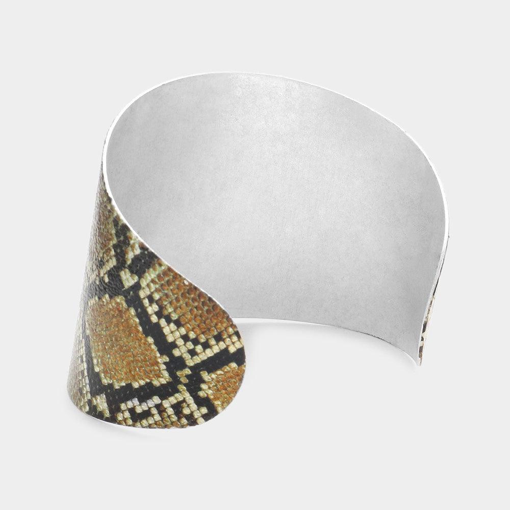 Brown Snake Skin Cuff Bracelet - Jewelry Store by Erik Rayo