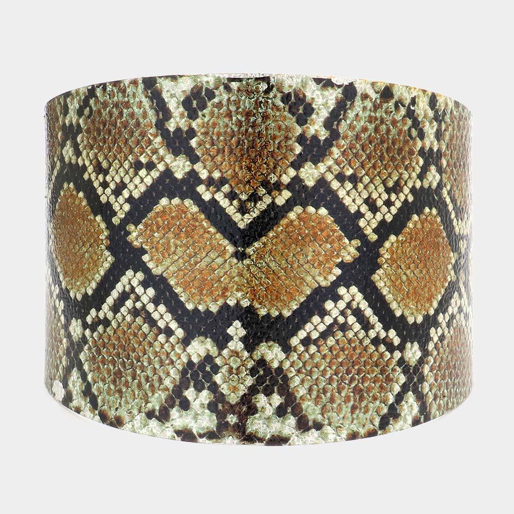 Brown Snake Skin Cuff Bracelet - Jewelry Store by Erik Rayo
