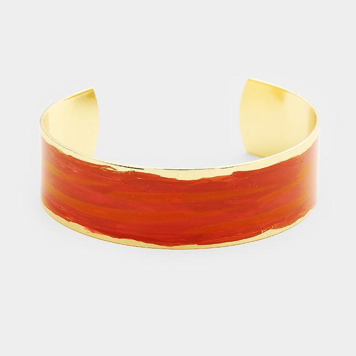 Gold Painted Metal Cuff Bracelet - Jewelry Store by Erik Rayo