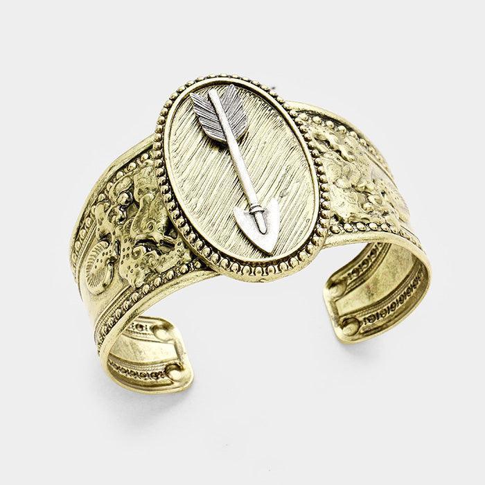 Silver Vintage Metal Arrow Cuff Bracelet - Jewelry Store by Erik Rayo