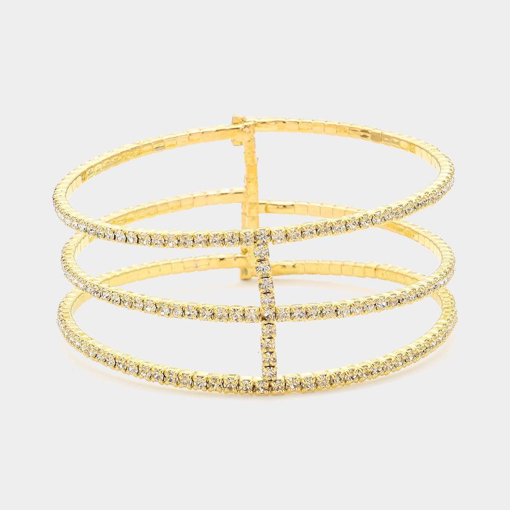 Clear Rhinestone Cage Cuff Bracelet - Jewelry Store by Erik Rayo