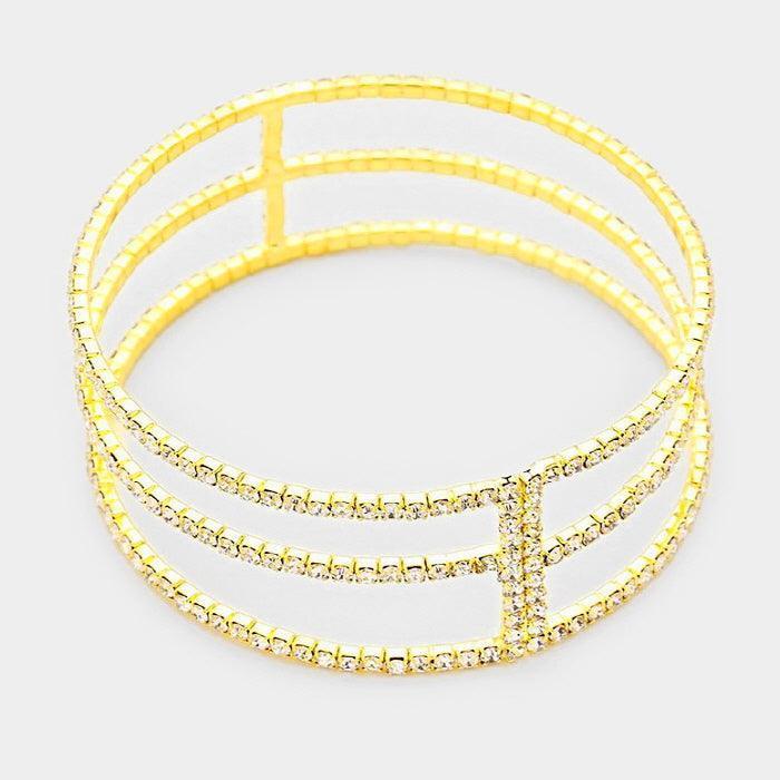 Clear Rhinestone Cage Cuff Bracelet - Jewelry Store by Erik Rayo