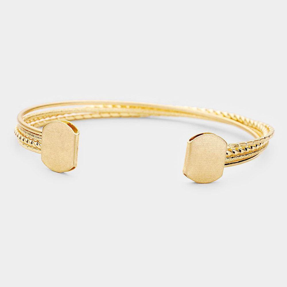 Gold Twist Metal Cuff Bracelet - Jewelry Store by Erik Rayo