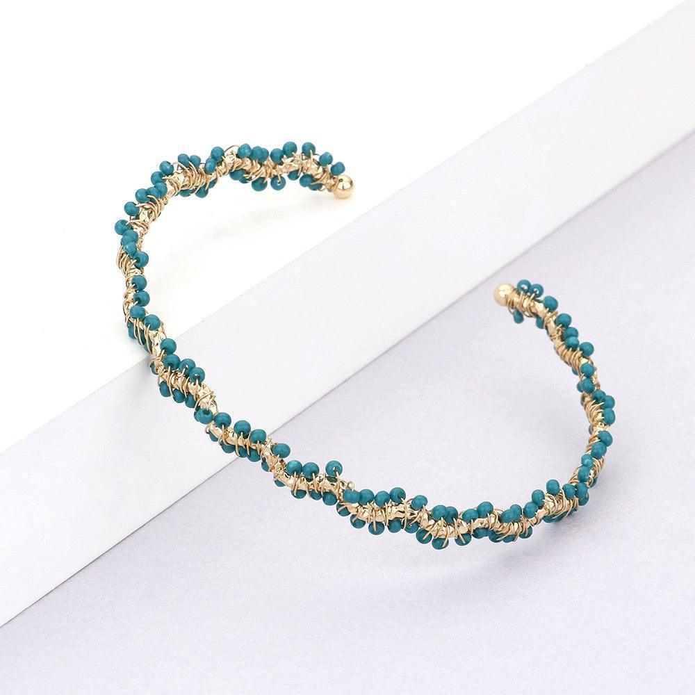 Wrapped Seed Beaded Cuff Bracelet - Jewelry Store by Erik Rayo