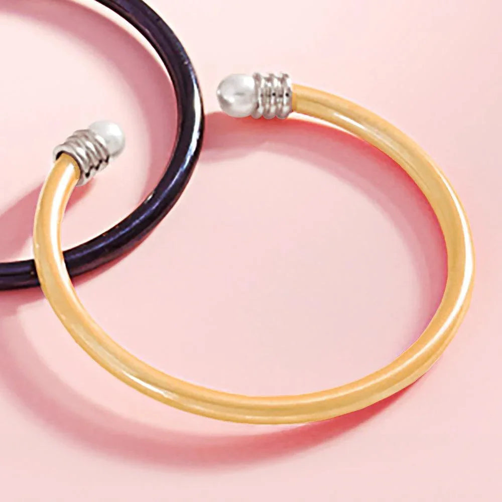 Silver Pearl Tip Cuff Bracelet - Jewelry Store by Erik Rayo