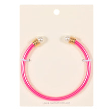 Load image into Gallery viewer, Pink Pearl Tip Cuff Bracelet
