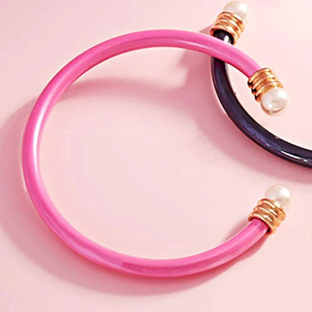 Pink Pearl Tip Cuff Bracelet - Jewelry Store by Erik Rayo