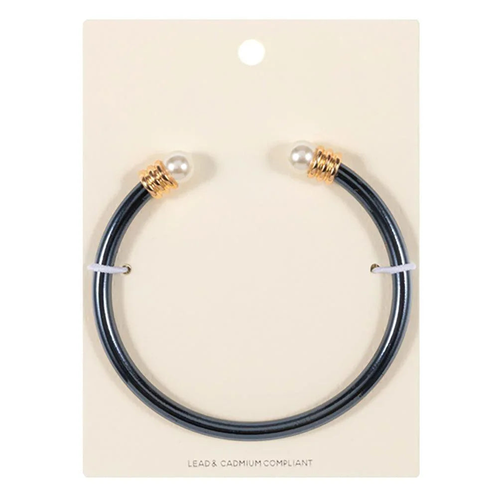 Black Pearl Tip Cuff Bracelet - Jewelry Store by Erik Rayo