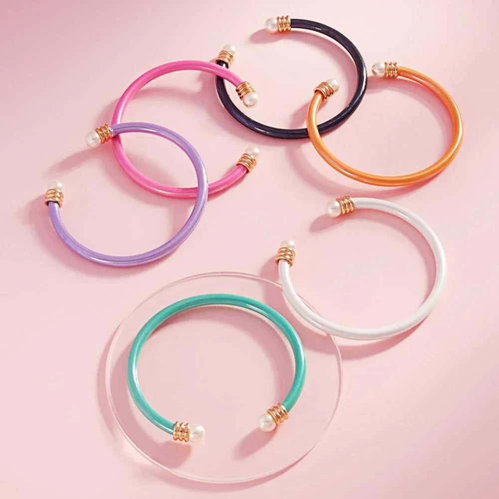 Black Pearl Tip Cuff Bracelet - Jewelry Store by Erik Rayo