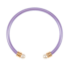 Load image into Gallery viewer, Lavender Pearl Tip Cuff Bracelet
