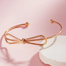 Load image into Gallery viewer, Gold Metal Wire Bow Pointed Cuff Bracelet
