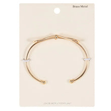 Load image into Gallery viewer, Gold Metal Wire Bow Pointed Cuff Bracelet
