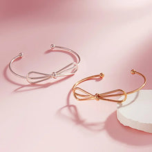 Load image into Gallery viewer, Gold Metal Wire Bow Pointed Cuff Bracelet
