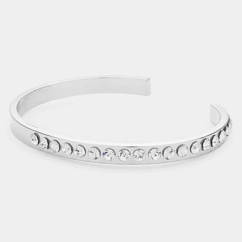 Rhinestone Embellished Metal Cuff Bracelet - Jewelry Store by Erik Rayo