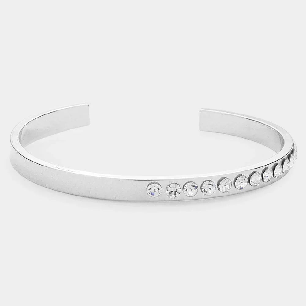 Rhinestone Embellished Metal Cuff Bracelet - Jewelry Store by Erik Rayo