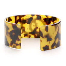 Load image into Gallery viewer, Pearl Rhinestone Embellished Celluloid Acetate Tortoise Cuff Bracelet
