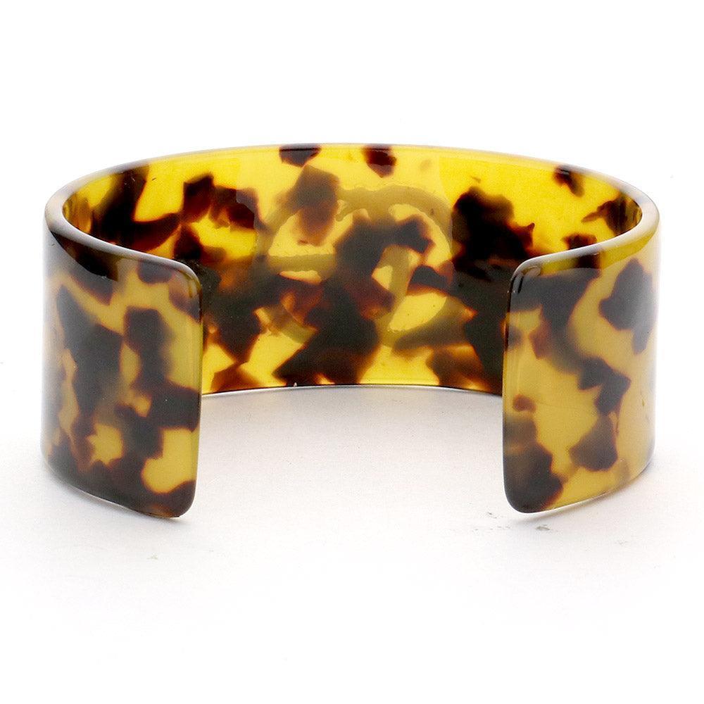 Rhinestone Embellished Celluloid Acetate Tortoise Cuff Bracelet - Jewelry Store by Erik Rayo