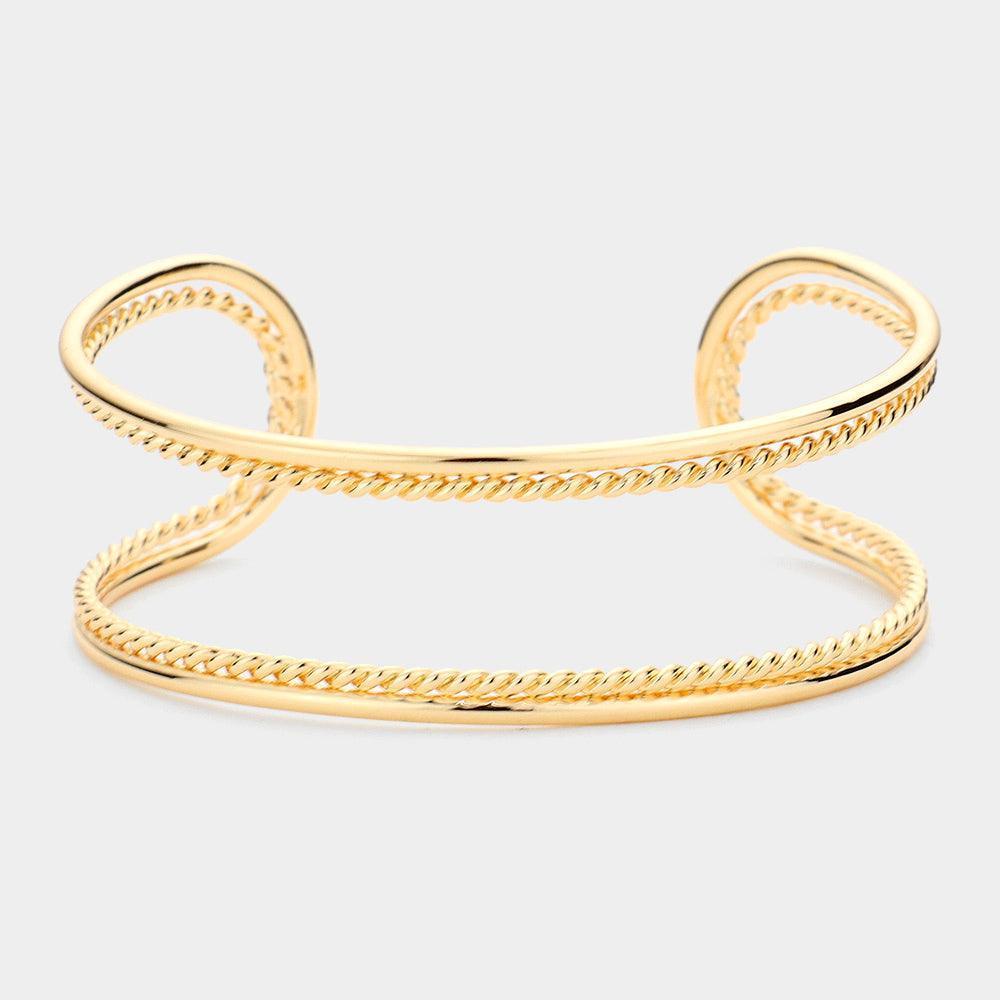 Gold Open Metal Cuff Bracelet - Jewelry Store by Erik Rayo