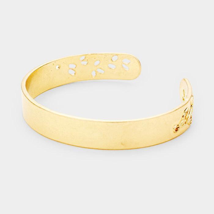 Gold Leaf Twig Cut out Metal Cuff Bracelet - Jewelry Store by Erik Rayo