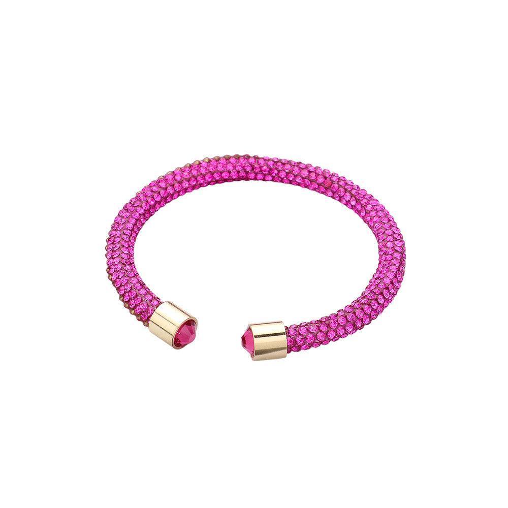 Pink Bling Studded Rhinestone Tip Cuff Bracelet - Jewelry Store by Erik Rayo