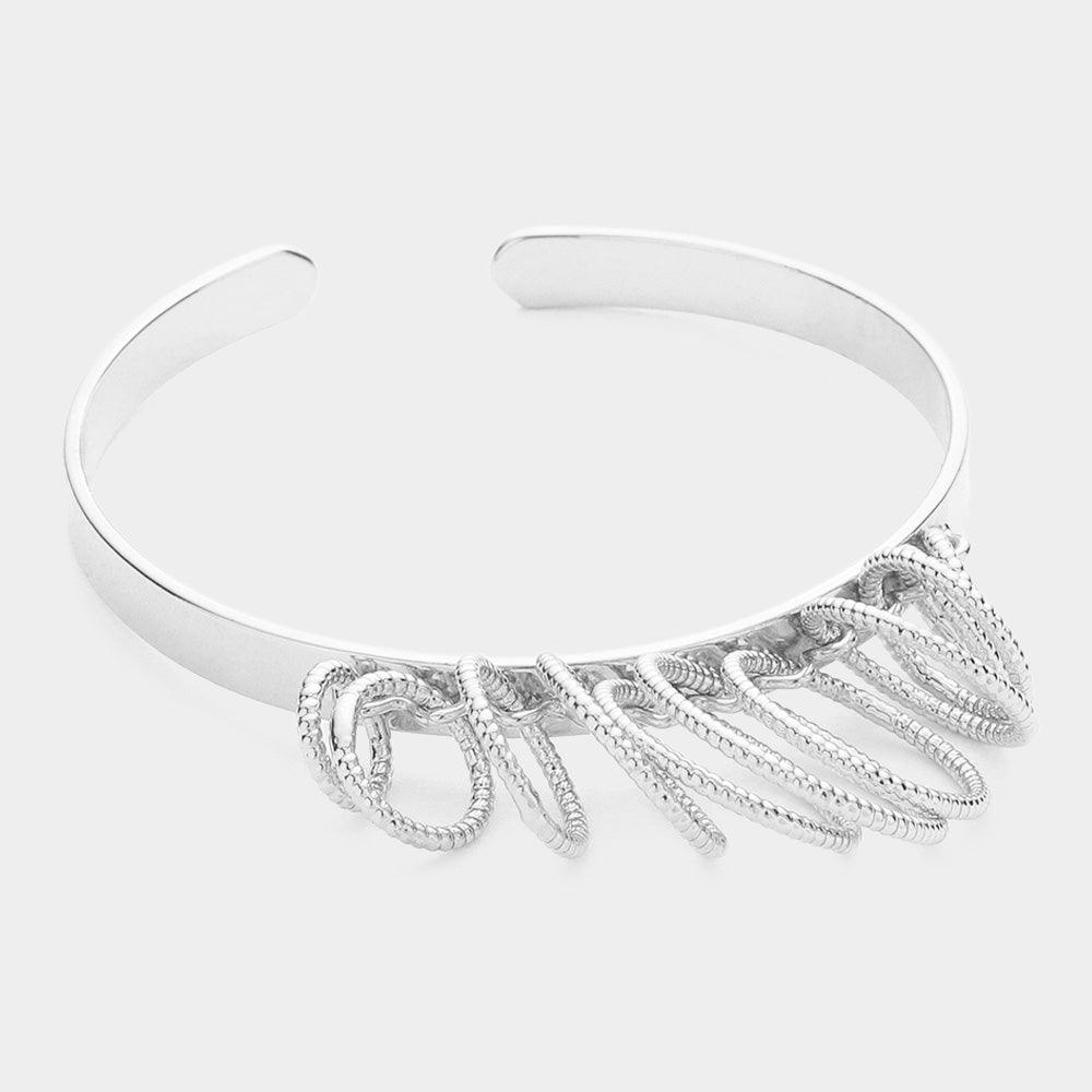 Textured Metal Hoop Cluster Cuff Bracelet - Jewelry Store by Erik Rayo