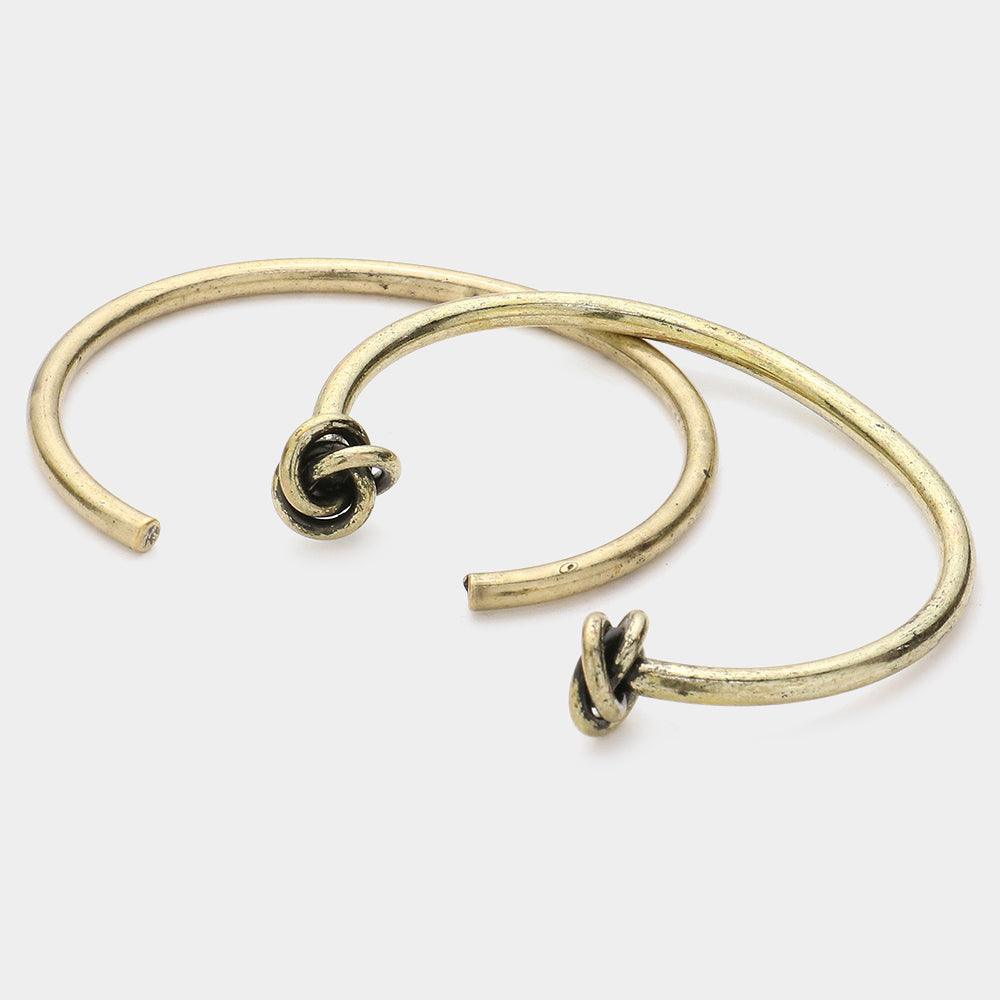 Gold Layered Metal Knot Cuff Bracelet - Jewelry Store by Erik Rayo