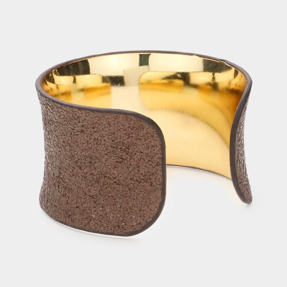 Brown Textured Cuff Bracelet - Jewelry Store by Erik Rayo