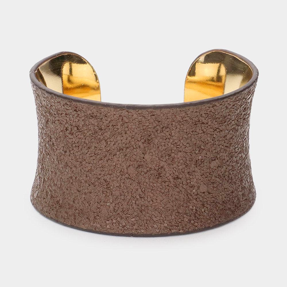 Brown Textured Cuff Bracelet - Jewelry Store by Erik Rayo