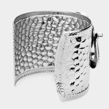 Load image into Gallery viewer, Silver Stone Embellished Elephant Cuff Bracelet
