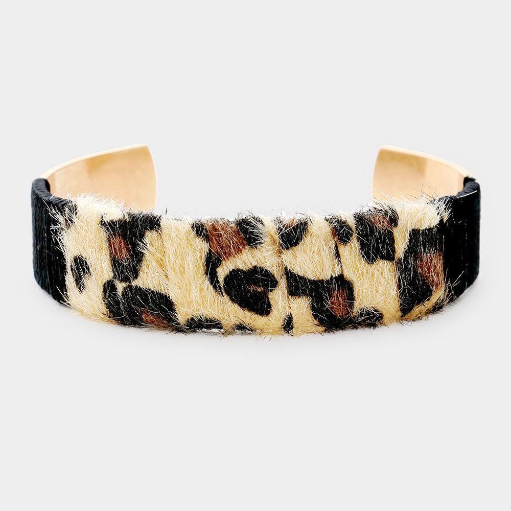 Gold Leopard Print Wrapped Cuff Bracelet - Jewelry Store by Erik Rayo