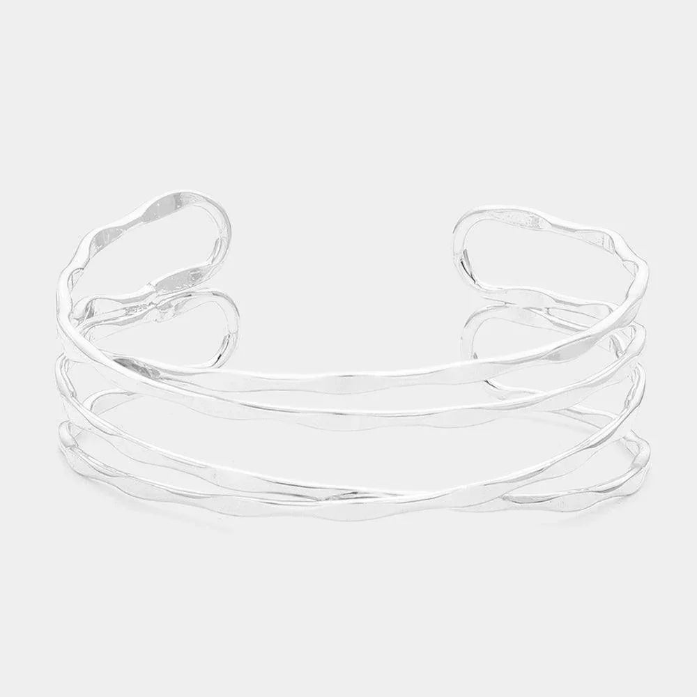 Crisscross Metal Cuff Bracelet - Jewelry Store by Erik Rayo