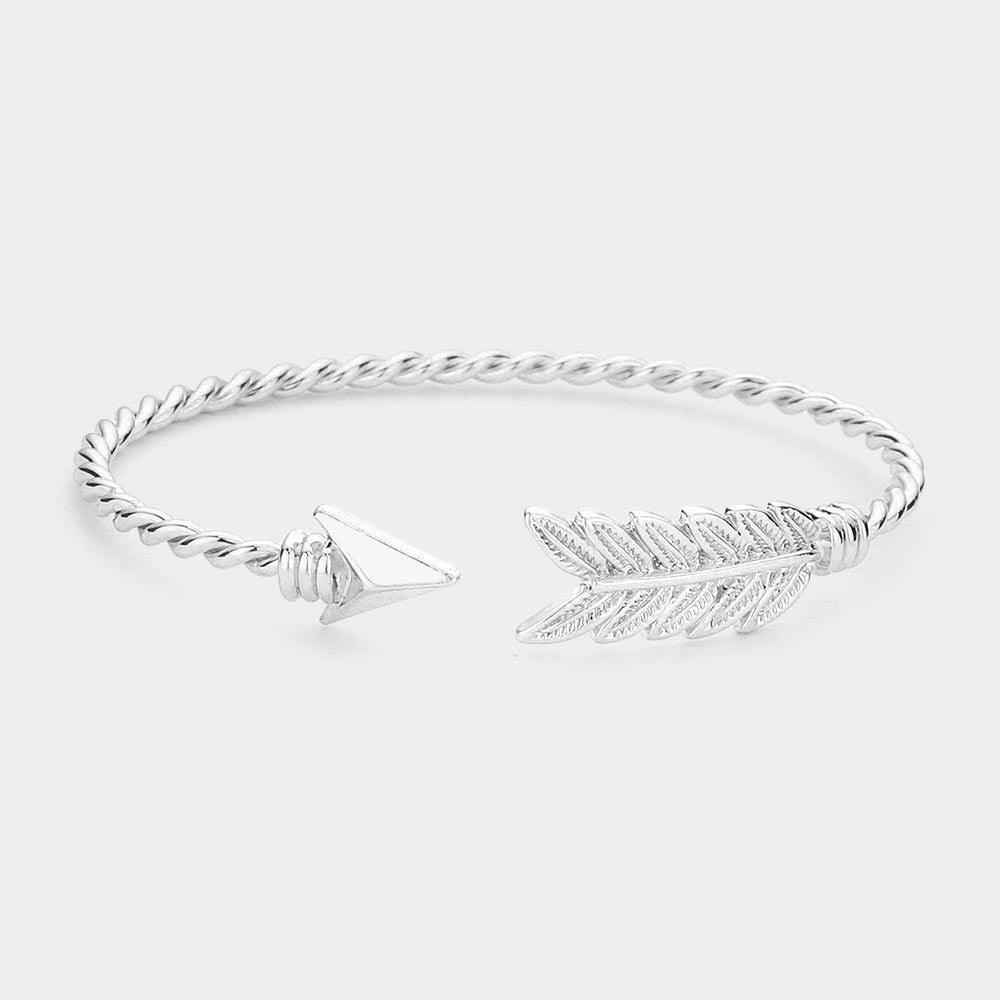 Feathered Arrow Twisted Wire Cuff Bracelet - Jewelry Store by Erik Rayo
