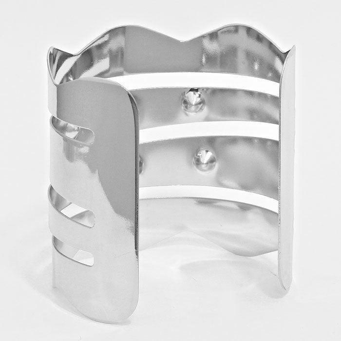 Crystal Accented Cage Cuff Bracelet - Jewelry Store by Erik Rayo