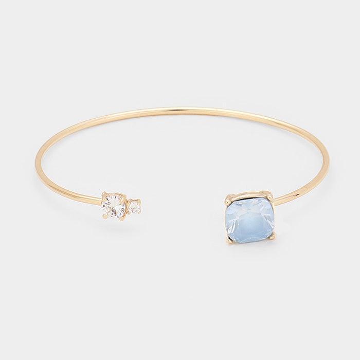 Gold Cubic Zirconia Cuff Bracelet - Jewelry Store by Erik Rayo